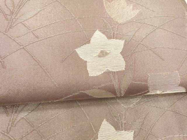 平和屋着物＊夏物 六通柄袋帯 草花文 銀糸 正絹 逸品 DABA0738cm