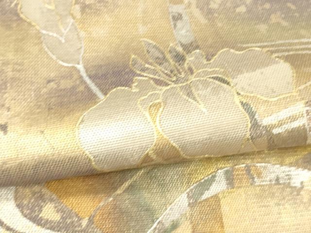 平和屋着物＊夏物 六通柄袋帯 流水杜若 金銀彩 引箔 正絹 逸品 DABA0739cm