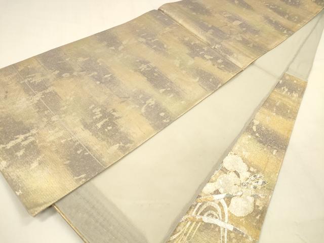 平和屋着物＊夏物 六通柄袋帯 流水杜若 金銀彩 引箔 正絹 逸品 DABA0739cm
