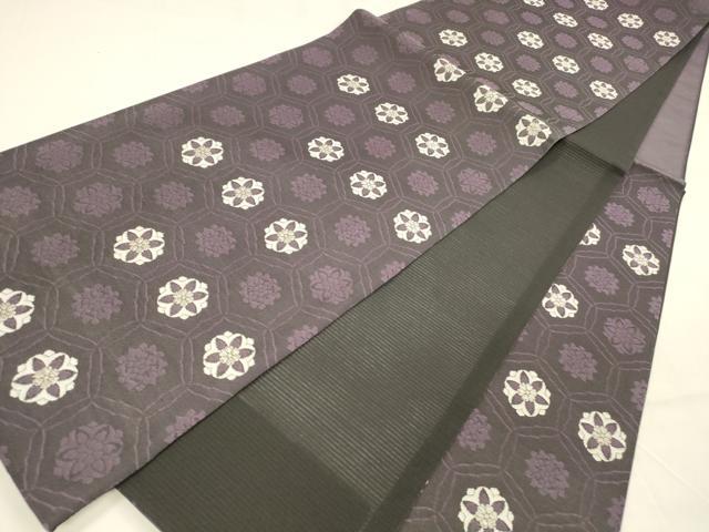 平和屋着物＊夏物　六通柄袋帯　唐織　舞花文　銀糸　正絹　逸品　DABA0743cm 平和屋着物＊夏物 六通柄袋帯 唐織 舞花文 銀糸 正絹 逸品 DABA0743cm