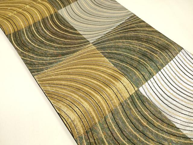 平和屋着物○染色作家 草野一騎 六通柄袋帯 流水文 金銀糸