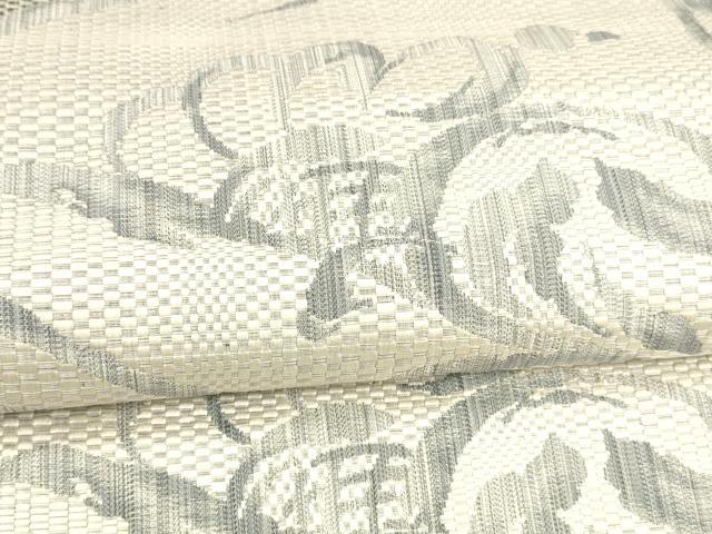 平和屋着物●本場筑前博多織 八寸名古屋帯 草花文 正絹 逸品 DABA0756cm