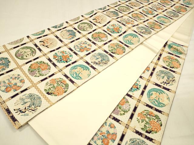 509my42◇西本願寺天井絵文 唐織 花菱 鳳凰 蜀江文 金糸 六通 袋帯◇ 509my42◇西本願寺天井絵文 唐織 花菱 鳳凰 蜀江文 金糸 六通 袋帯