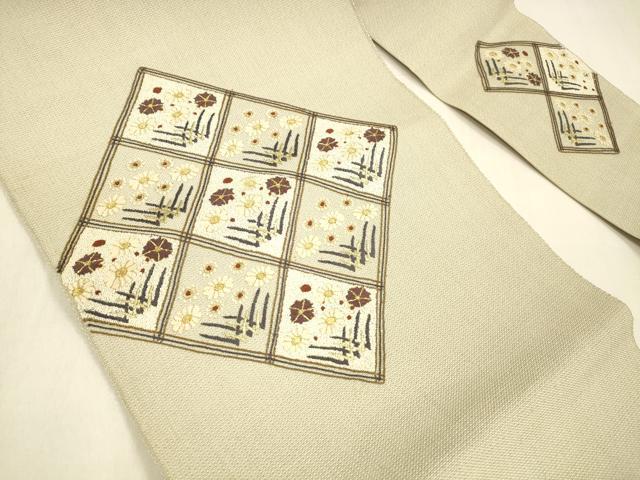 平和屋着物○インド・アッサム 野蚕糸 手織 ムガシルク 中国三大刺繍