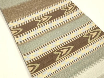 平和屋着物●太鼓柄袋帯　すくい織　横段文　金糸　正絹　逸品　DABA0764cm