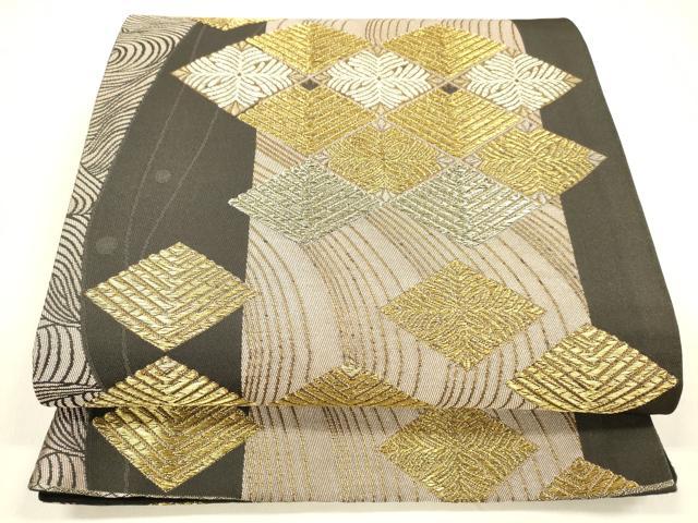 平和屋着物●六通柄袋帯　流水菱文　金銀糸　DABA0767cm 平和屋着物○六通柄袋帯 流水菱文 金銀糸 DABA0767cm