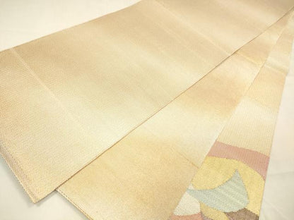 平和屋着物●太鼓柄袋帯　抽象文様　金銀糸　正絹　逸品　DABA0770cm