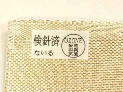 平和屋着物●太鼓柄袋帯　抽象文様　金銀糸　正絹　逸品　DABA0770cm