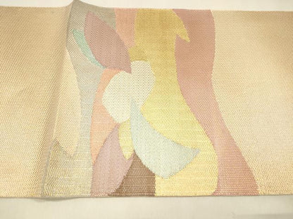 平和屋着物●太鼓柄袋帯　抽象文様　金銀糸　正絹　逸品　DABA0770cm