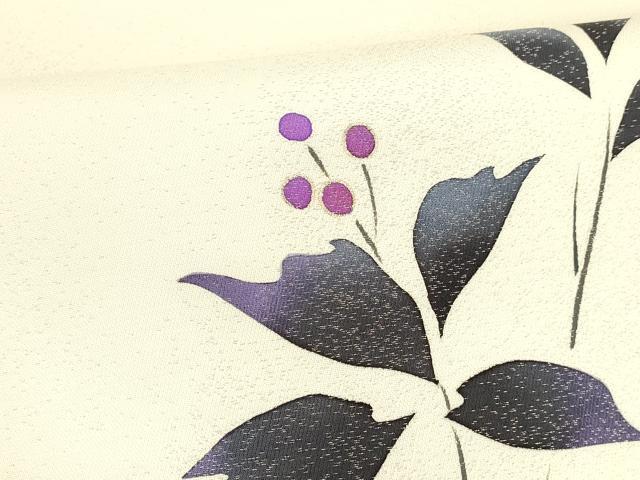 平和屋着物○両面 太鼓柄袋帯 南天文 横段抽象文 金糸 銀