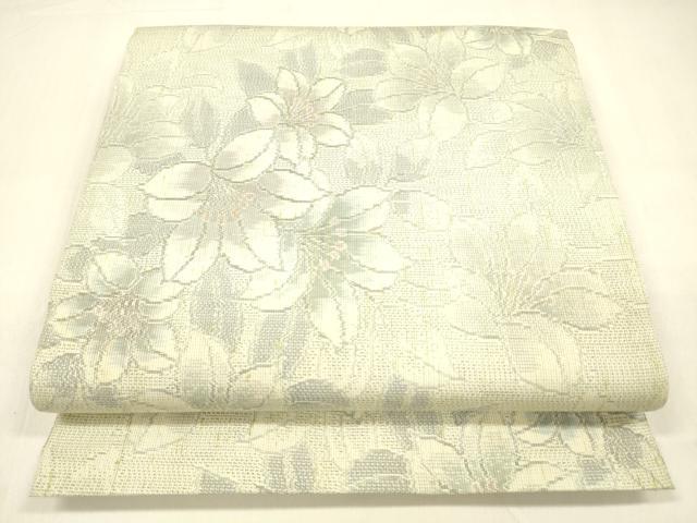 平和屋着物◎六通柄袋帯　紬地　草花文　正絹　逸品　AABI0918yx 平和屋着物○六通柄袋帯 紬地 草花文 正絹 逸品 DABA0776cm
