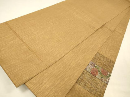 平和屋着物●太鼓柄袋帯 ベールすくい織 草花文 金銀糸 正絹 逸品 DABA0781cm