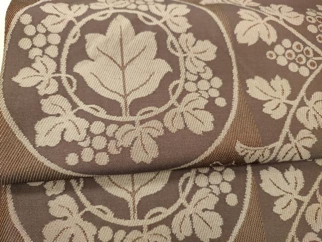 平和屋着物○六通柄 本袋帯 葡萄蔦の葉文 正絹 逸品