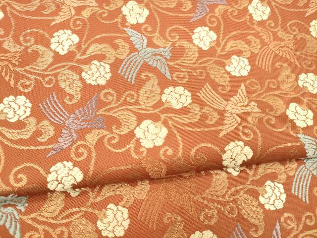 平和屋着物●六通柄　本袋帯　唐織　唐草鳳凰文　金糸　正絹　逸品　DABA0804cm