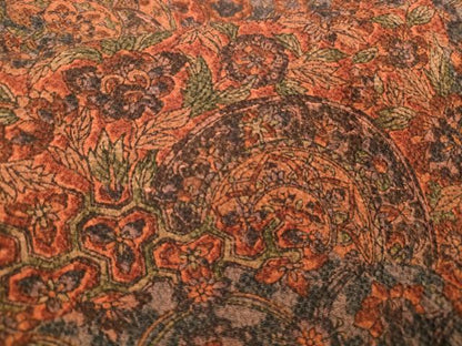 平和屋着物■上質な小紋 正倉院花文 鬼しぼ縮緬 正絹 逸品 DABA0828cm