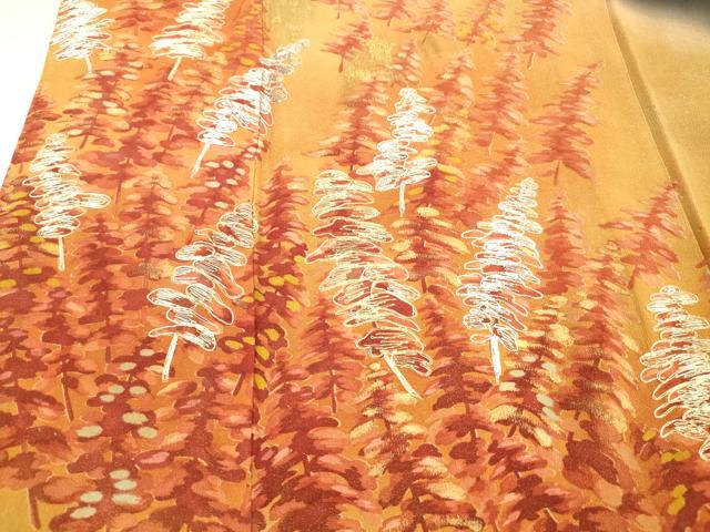 平和屋着物■豪華黒留袖　手描き　総刺繍　樹林文　暈し染め　金彩　正絹　逸品　DABA0848cm