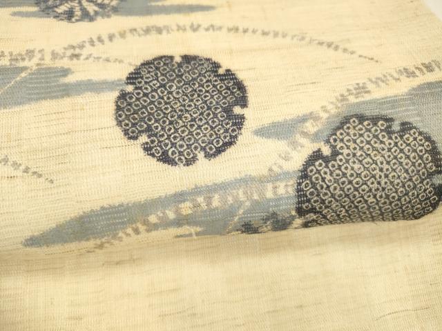 平和屋着物＊夏物 九寸名古屋帯 鹿の子雪輪芝文 麻 逸品 DABA0857cm