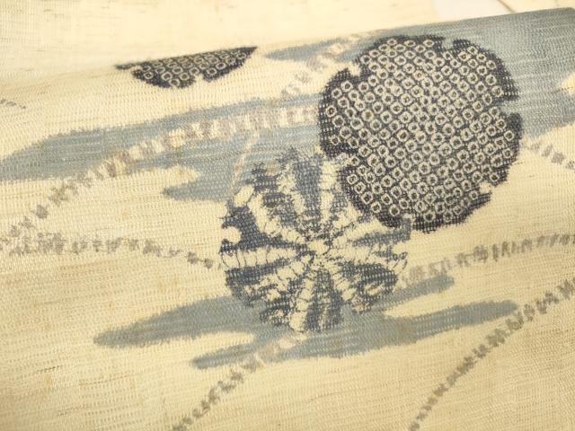 平和屋着物＊夏物　九寸名古屋帯　鹿の子雪輪芝文　麻　逸品　DABA0857cm 平和屋着物＊夏物 九寸名古屋帯 鹿の子雪輪芝文 麻 逸品 DABA0857cm