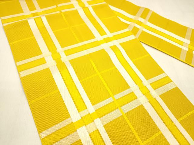 平和屋着物＊夏物　本場筑前博多織　八寸名古屋帯　格子　正絹　逸品　DABA0860cm