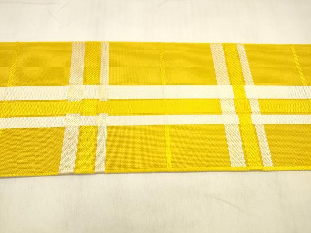 平和屋着物＊夏物　本場筑前博多織　八寸名古屋帯　格子　正絹　逸品　DABA0860cm