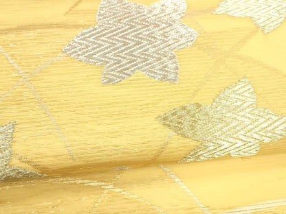平和屋着物＊夏物 九寸開き名古屋帯 草葉文 金銀糸 正絹 逸品 DABA0864cm