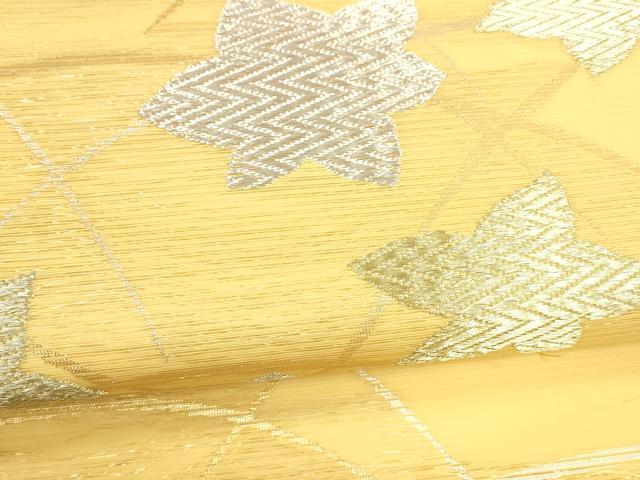 平和屋着物＊夏物 九寸開き名古屋帯 草葉文 金銀糸 正絹 逸品 DABA0864cm