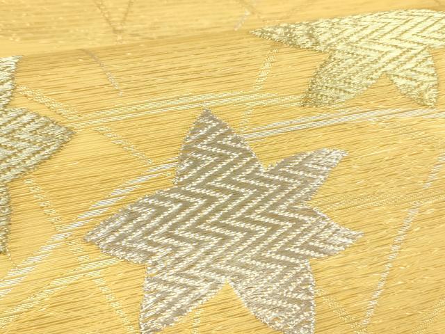 平和屋着物＊夏物 九寸開き名古屋帯 草葉文 金銀糸 正絹 逸品 DABA0864cm