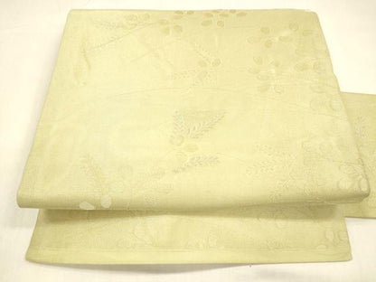 平和屋着物＊夏物　九寸名古屋帯　草葉文　金銀糸　正絹　逸品　DABA0866cm