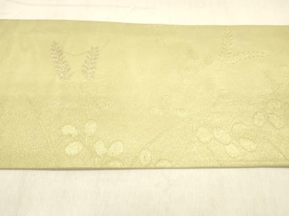 平和屋着物＊夏物　九寸名古屋帯　草葉文　金銀糸　正絹　逸品　DABA0866cm