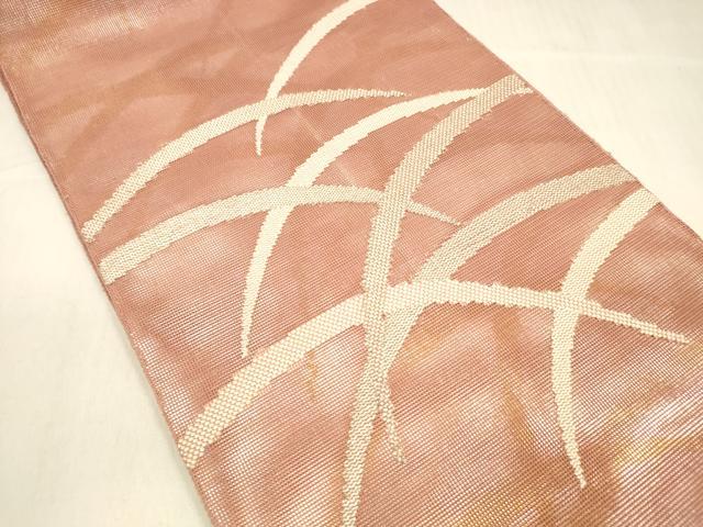 平和屋着物＊夏物 六通柄 本袋帯 草葉文 金銀糸 正絹 逸品 DABA0867cm