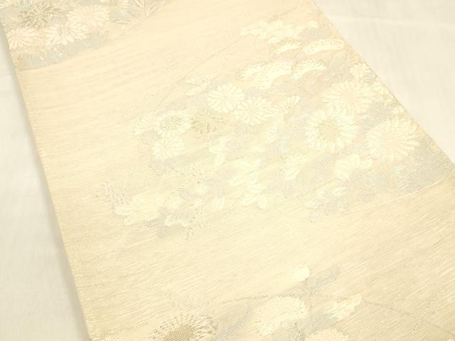 平和屋着物＊夏物 六通柄袋帯 草花文 銀糸 DABA0868cm