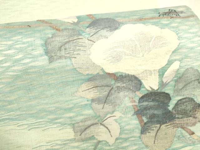 平和屋着物＊夏物 六通柄袋帯 朝顔 夏虫 銀糸 正絹 逸品 DABA0869cm