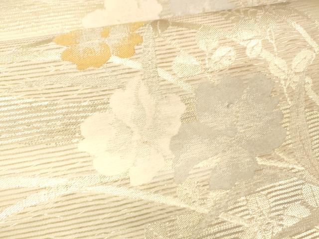 平和屋着物＊夏物 六通柄袋帯 流水草花文 金糸 正絹 逸品 DABA0871cm