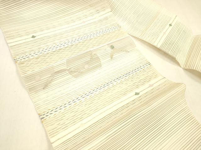 平和屋着物＊夏物 絽綴れ 八寸名古屋帯 露芝文 金銀糸 正絹 逸品 DABA0873cm