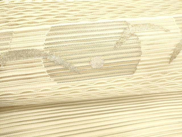 平和屋着物＊夏物 絽綴れ 八寸名古屋帯 露芝文 金銀糸 正絹 逸品 DABA0873cm