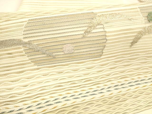 平和屋着物＊夏物 絽綴れ 八寸名古屋帯 露芝文 金銀糸 正絹 逸品 DABA0873cm