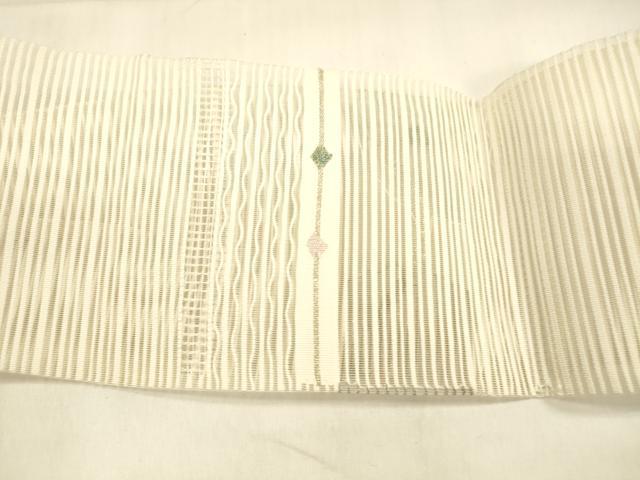 平和屋着物＊夏物 絽綴れ 八寸名古屋帯 露芝文 金銀糸 正絹 逸品 DABA0873cm
