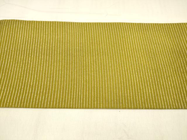 平和屋着物＊夏物 九寸名古屋帯 横段文 銀糸 正絹 逸品 DABA0876cm