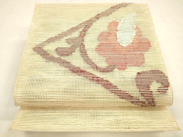 平和屋着物＊夏物 八寸名古屋帯 草花文 DABA0877cm