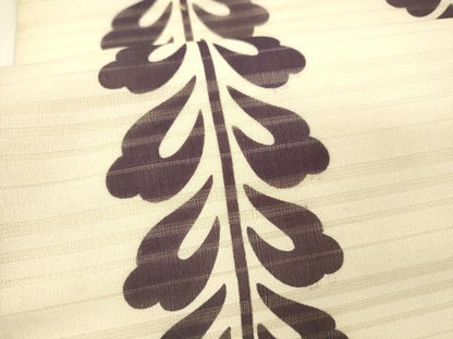 平和屋着物＊夏物 九寸名古屋帯 変わり絽縮緬 草葉間道 正絹 逸品 DABA0878cm