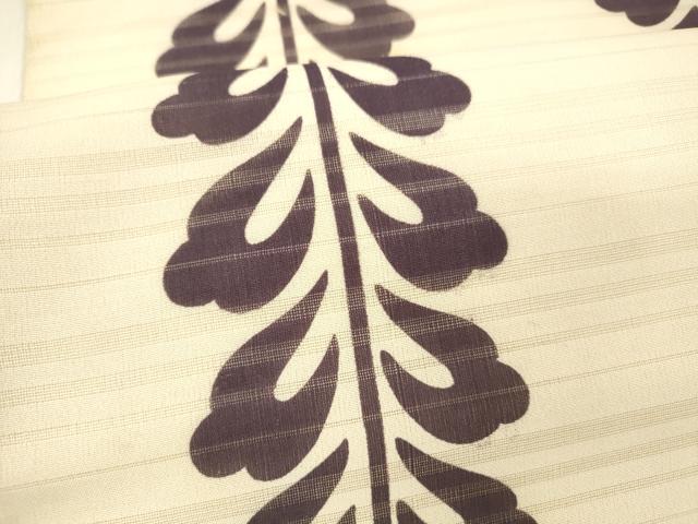平和屋着物＊夏物 九寸名古屋帯 変わり絽縮緬 草葉間道 正絹 逸品 DABA0878cm