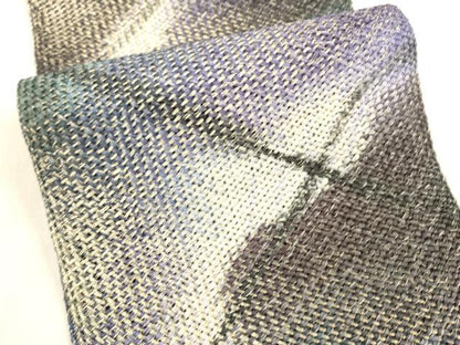 平和屋着物＊夏物 半幅帯 組織 抽象文様 金糸 正絹 逸品 DABA0884cm