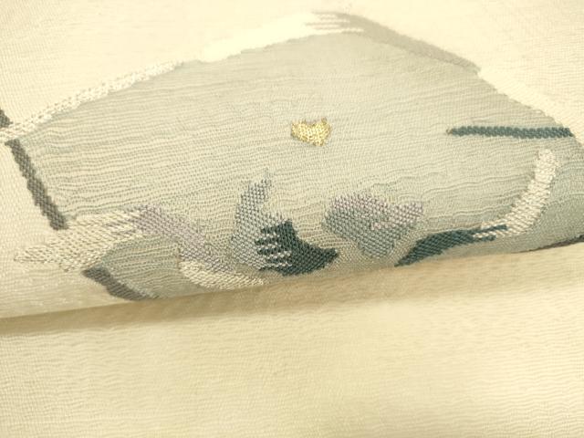 平和屋着物▽太鼓柄袋帯　スリーシーズン　春夏秋　すくい織　抽象文様　金銀糸　正絹　逸品　DABA0885cm 平和屋着物▽太鼓柄袋帯 スリーシーズン 春夏秋 すくい織 抽象文様 金