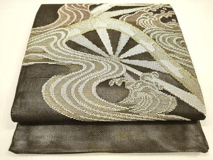 平和屋着物＊夏物　太鼓柄　本袋帯　流水片輪車文　金銀糸　正絹　逸品　DABA0901cm