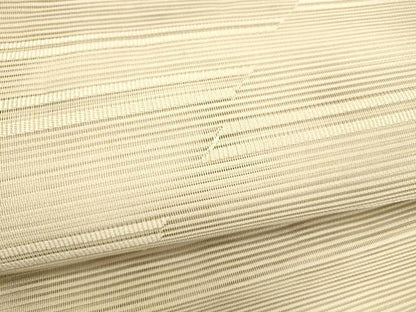 平和屋着物＊夏物 絽綴れ 八寸名古屋帯 横段文 練色 正絹 逸品 DABA0903cm