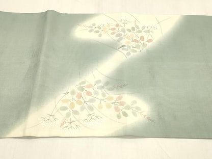 平和屋着物＊夏物 絹芭蕉 太鼓柄袋帯 手描き 枝葉文 金彩 正絹 逸品 DABA0904cm