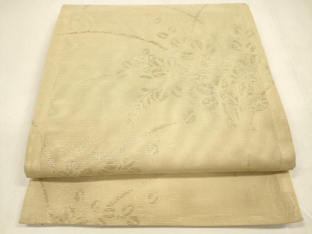 平和屋着物＊夏物　六通柄　京袋帯　草葉文　金糸　正絹　逸品　DABA0909cm 平和屋着物＊夏物 六通柄 京袋帯 草葉文 金糸 正絹 逸品 DABA0909cm