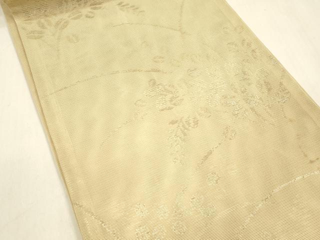 平和屋着物＊夏物 六通柄 京袋帯 草葉文 金糸 正絹 逸品 DABA0909cm