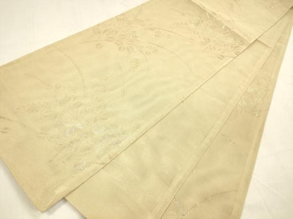 平和屋着物＊夏物 六通柄 京袋帯 草葉文 金糸 正絹 逸品 DABA0909cm