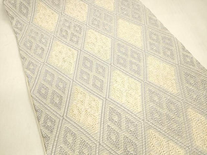 平和屋着物＊夏物 六通柄袋帯 菱文 金銀糸 正絹 逸品 DABA0910cm